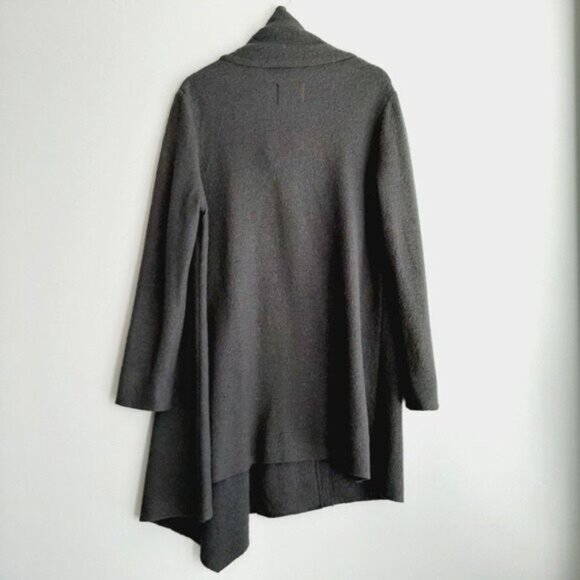 TOBIAS Wool Blend Modern Wrap Cardigan / Light Coat Gray Sz L - Picture 10 of 15